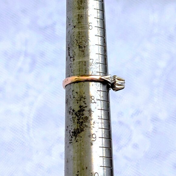 Vintage Russian USSR Solid 14K 585 Rose Pink White Gold Diamond Buttercup Ring - Picture 15 of 16